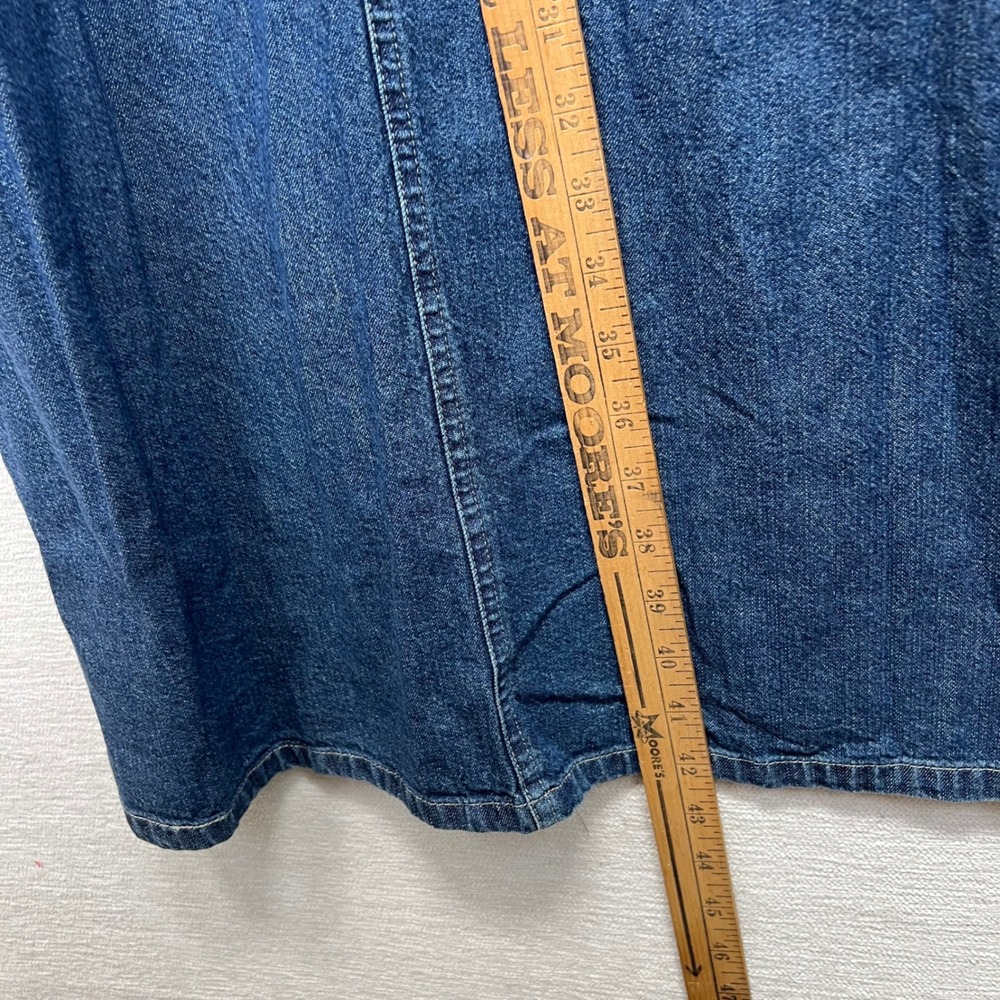 VTG 90s Carolina Blues Plus Denim Wrap Dress 28W Short Sleeve V Neck Tie Waist - Picture 7 of 8